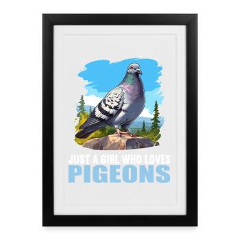 Pigeons Pigeon - Framed poster (27 × 37 cm) - black - Front