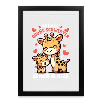 I'm the big sister I make the rules - Framed poster (27 × 37 cm) - black - Front