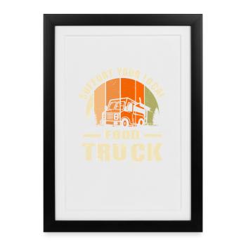 Food Truck Street Food Trucker Imbisswagen - Framed poster (27 × 37 cm) - black - Front