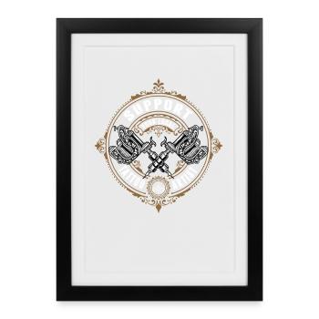 Cadeaux pour tatoueurs - Affiche encadrée (27 × 37 cm) - noir - Devant