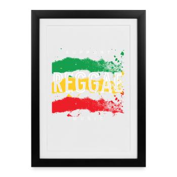 Raggae Music Rasta offre aux femmes des hommes - Affiche encadrée (27 × 37 cm) - noir - Devant
