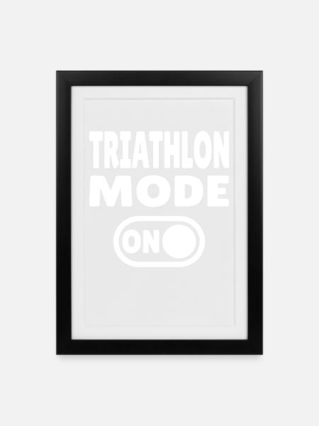 Mode triathlon ACTIVÉ - Course cycliste de natation - Affiche encadrée (27 × 37 cm) - noir
