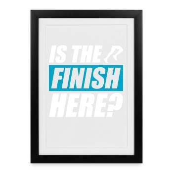Is the finish here? funny running jogging runner - Framed poster (27 × 37 cm) - black - Front