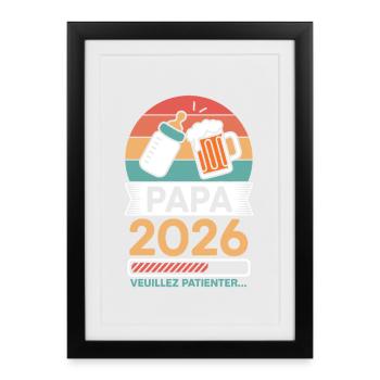 Dad 2026 Please Wait Future Dad Humor - Framed poster (27 × 37 cm) - black - Front