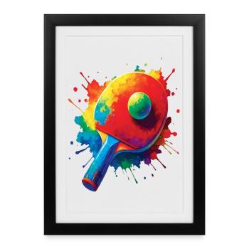Tennis de Table - Design Sport Ping-Pong Splash - Framed poster (27 × 37 cm) - black - Front