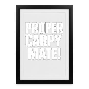 Real carp buddy saying - Framed poster (27 × 37 cm) - black - Front