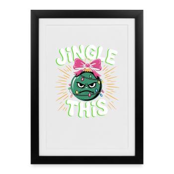 Tinte ce bal de Noël drôle - Affiche encadrée (27 × 37 cm) - noir - Devant