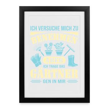 Jardinage horticulture, expressions du jardinage - Affiche encadrée (27 × 37 cm) - noir - Devant