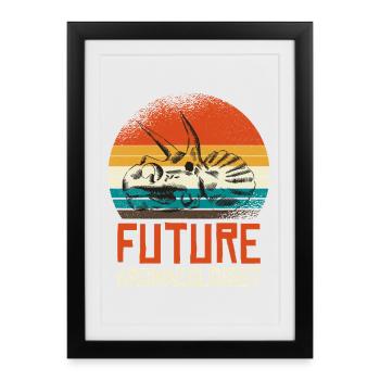Future Archaeologist Fossil Skull - Framed poster (27 × 37 cm) - black - Front