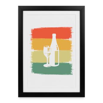 Vin - Affiche encadrée (27 × 37 cm) - noir - Devant