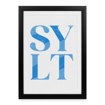 Vacances en mer du Nord SYLT Island Wadden Sea Fun - Affiche encadrée (27 × 37 cm) - noir - Devant