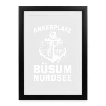 Mouillage de Büsum Büsum Mer du Nord - Affiche encadrée (27 × 37 cm) - noir - Devant