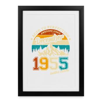 Édition limitée cadeau d’anniversaire de décembre 1955 - Affiche encadrée (27 × 37 cm) - noir - Devant