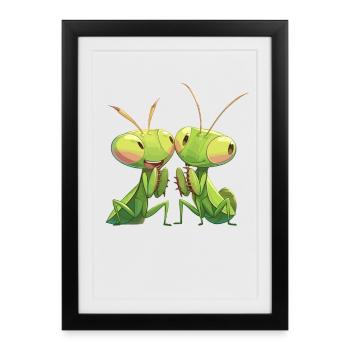 Mantes religieuses Mantes religieuses - Affiche encadrée (27 × 37 cm) - noir - Devant