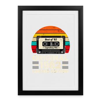 Best Of 82 Original 1982 Édition limitée rétro - Affiche encadrée (27 × 37 cm) - noir - Devant