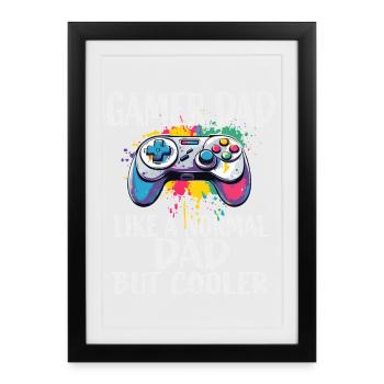 Manette Gamer Dad - Affiche encadrée (27 × 37 cm) - noir - Devant
