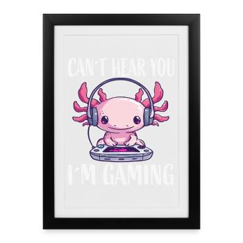 Je ne t’entends pas, je joue - Affiche encadrée (27 × 37 cm) - noir - Devant