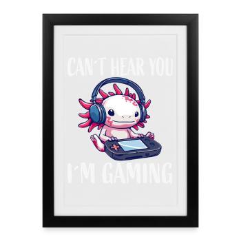 I don't hear you, I play gaming - Framed poster (27 × 37 cm) - black - Front