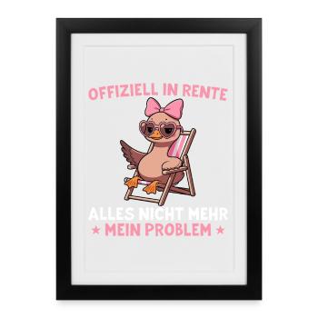 Pensioner Duck in Deckchair - Farewell Pension - Framed poster (27 × 37 cm) - black - Front