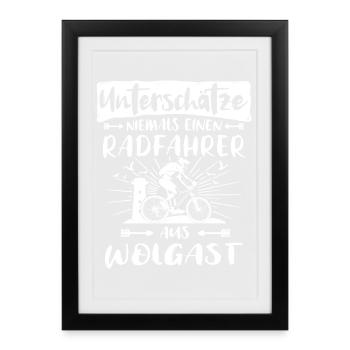 Wolgast Bicycle Wolgaster Cycliste - Affiche encadrée (27 × 37 cm) - noir - Devant