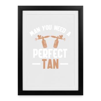 Technicien en Spray Tan Artist Spray Tanning Tent - Affiche encadrée (27 × 37 cm) - noir - Devant