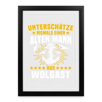 Wolgast sous-estime l’homme Wolgast - Affiche encadrée (27 × 37 cm) - noir - Devant