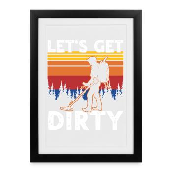 Détecteurs de la pêche en terre - Affiche encadrée (27 × 37 cm) - noir - Devant