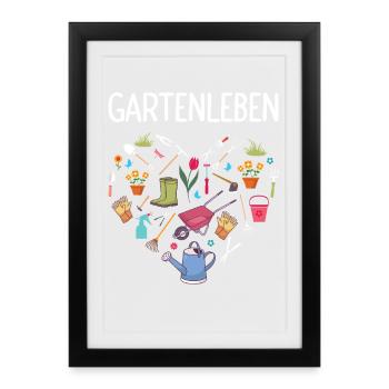 Garden Gardening Hobby Gardener Allotment Garden Funny - Framed poster (27 × 37 cm) - black - Front