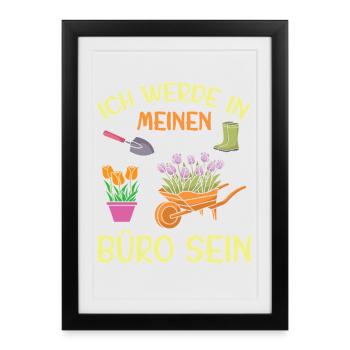 Jardinier dit jardinage Jardinage amateur Jardinier jardinier de jardins potagers - Affiche encadrée (27 × 37 cm) - noir - Devant