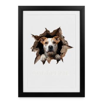 Cadeau mignon de percée du trou de chien Câlin-moi - Affiche encadrée (27 × 37 cm) - noir - Devant