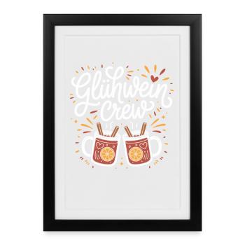 Équipe du vin chaud Marché de Noël joyeux - Affiche encadrée (27 × 37 cm) - noir - Devant
