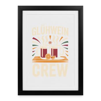 Équipe du vin chaud Marché de Noël joyeux - Affiche encadrée (27 × 37 cm) - noir - Devant