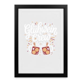 Équipe du vin chaud Marché de Noël joyeux - Affiche encadrée (27 × 37 cm) - noir - Devant