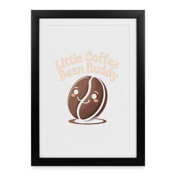 Grain de café - Affiche encadrée (27 × 37 cm) - noir - Devant