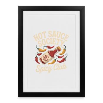 Société de la Sauce Piquante – Club Épicé - Affiche encadrée (27 × 37 cm) - noir - Devant
