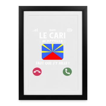 Le Cari M’Appelle Humour Réunionnais - Affiche encadrée (27 × 37 cm) - noir - Devant