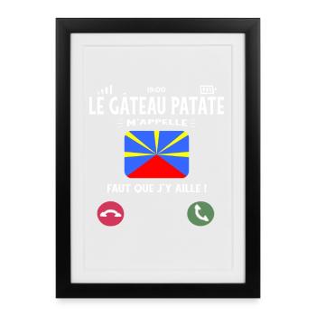 Le Gâteau Patate M’Appelle Humour Réunionnais - Affiche encadrée (27 × 37 cm) - noir - Devant