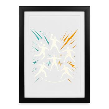 Handball Team Tactics, Circle Runner Defence, Coach - Framed poster (27 × 37 cm) - black - Front