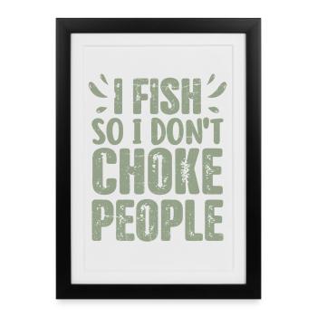 Hilarious Fisherman Saying Fishing Present - Framed poster (27 × 37 cm) - black - Front
