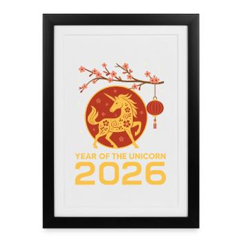 Unicorn 2026 - Affiche encadrée (27 × 37 cm) - noir - Devant