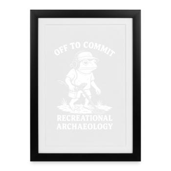 Off To Commit Recreational Archaeology Frog - Framed poster (27 × 37 cm) - black - Front