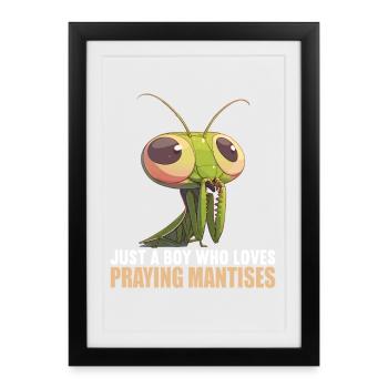 Praying mantises Praying mantis - Framed poster (27 × 37 cm) - black - Front