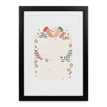 Lumières de Noël et droits de l’homme - Affiche encadrée (27 × 37 cm) - noir - Devant