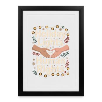 Lumières de Noël et droits de l’homme - Affiche encadrée (27 × 37 cm) - noir - Devant