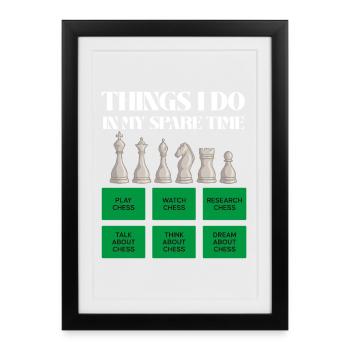 Chess time in leisure time - Framed poster (27 × 37 cm) - black - Front
