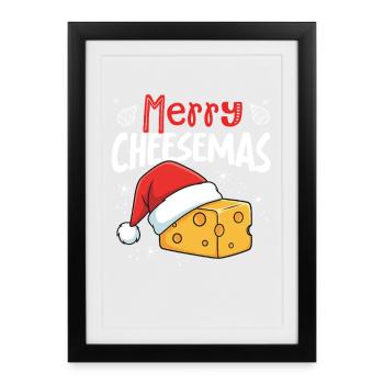 Joyeux Käsemas Noël drôle Pour - Affiche encadrée (27 × 37 cm) - noir - Devant