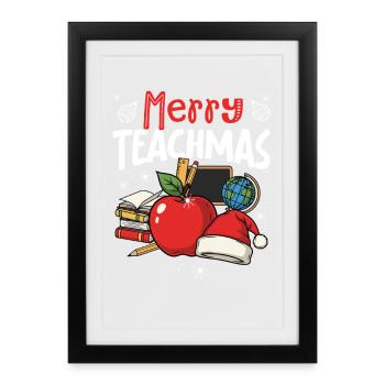 Merry Christmas, Funny Christmas Teachers - Framed poster (27 × 37 cm) - black - Front