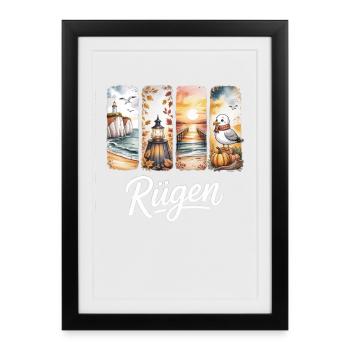Conception du phare de la mer Baltique de Rügen - Affiche encadrée (27 × 37 cm) - noir - Devant