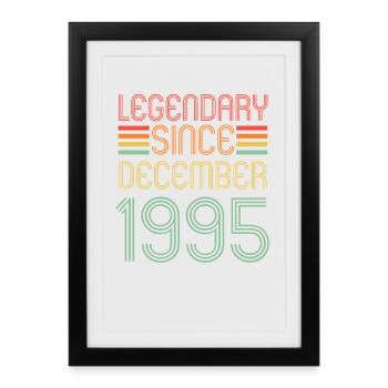 Legendary since December 1995, Retro, Birthday - Framed poster (27 × 37 cm) - black - Front