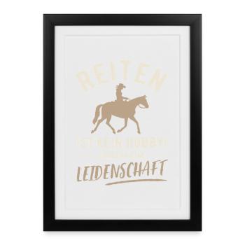 Équitation | Ce n’est pas un passe-temps mais une passion - Affiche encadrée (27 × 37 cm) - noir - Devant